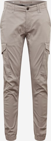 JACK & JONES Tapered Cargobroek 'Paul Flake' in Grijs: voorkant