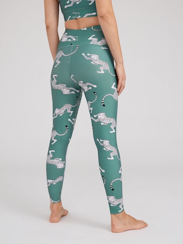 Hey Honey for EDITED Skinny Sports trousers 'Maternity Gepard' in Green: back