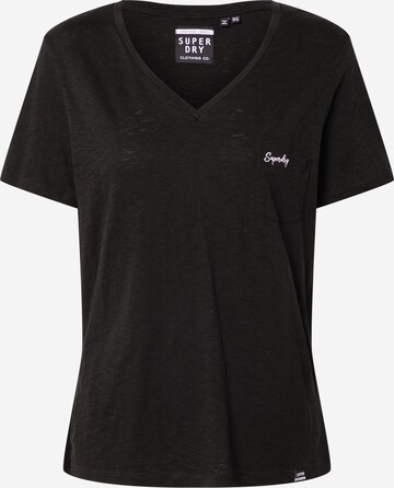 Maglietta 'OL ESSENTIAL VEE TEE' di Superdry in nero: frontale