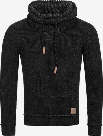 INDICODE JEANS Strickpullover 'Keshawn' in Schwarz: predná strana