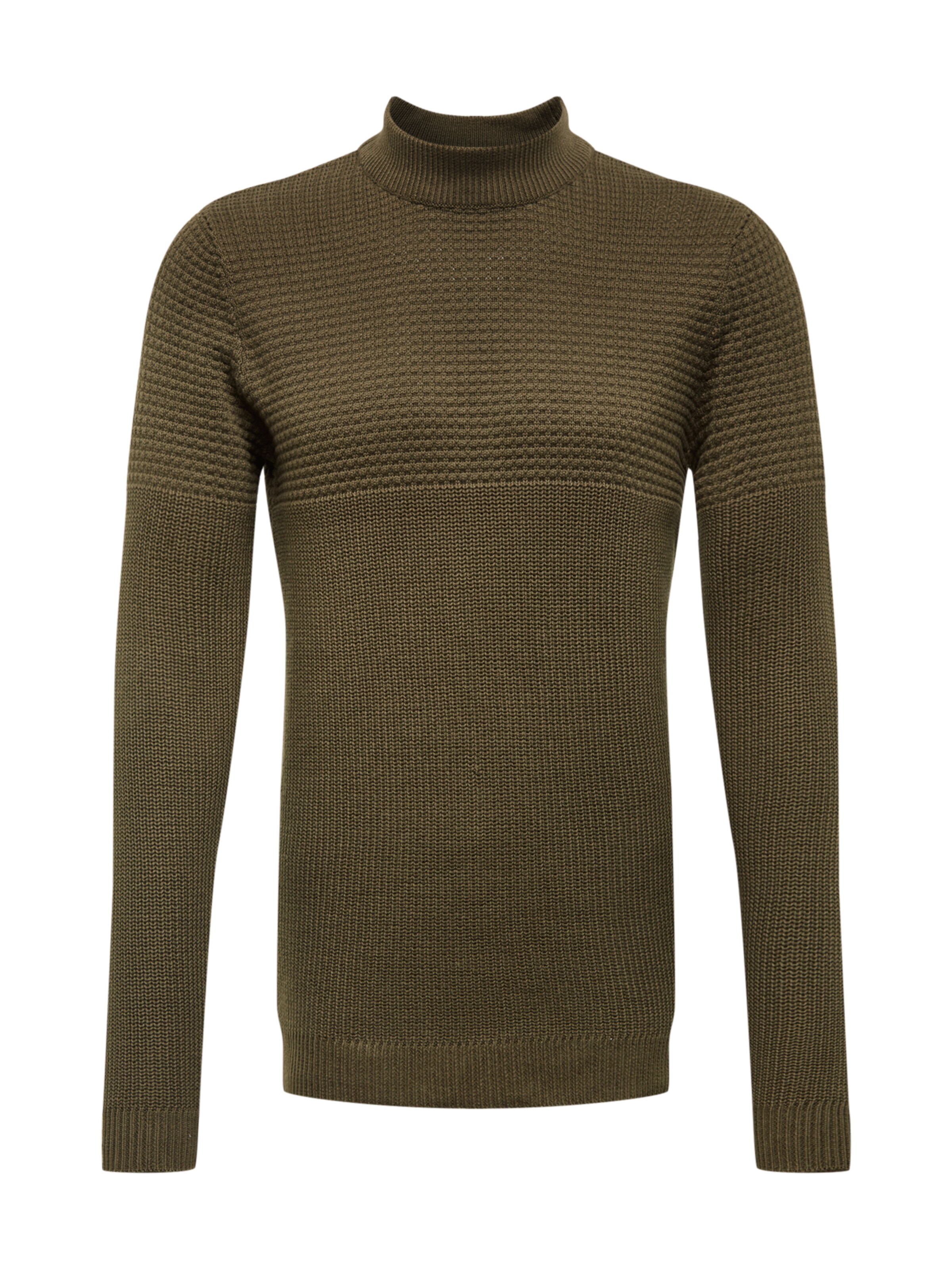 SELECTED HOMME - Trui 'SLHBUBBLE' in de kleur Olijfgroen