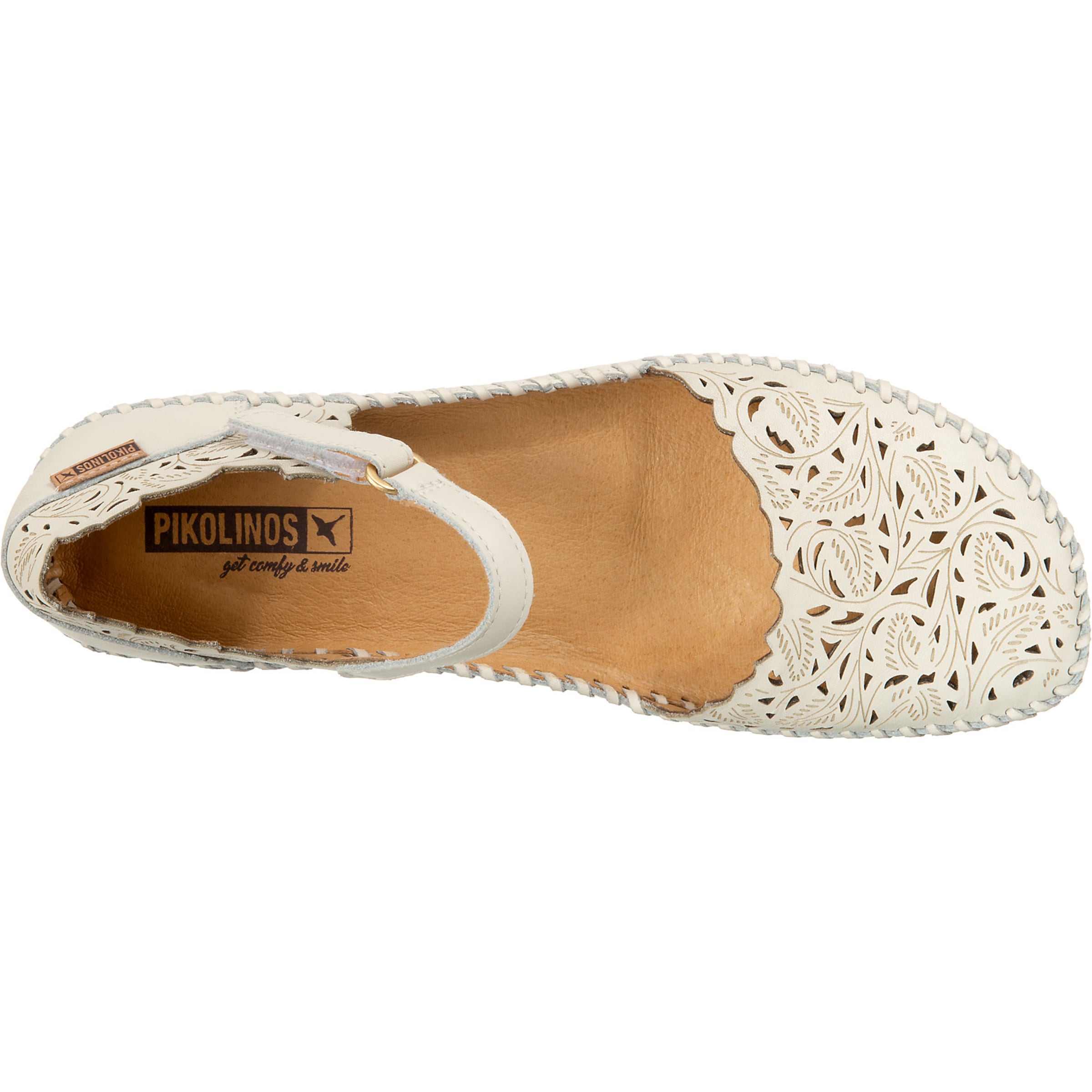 Balerini cu curea glezna 'P. Vallarta' de la PIKOLINOS pe alb