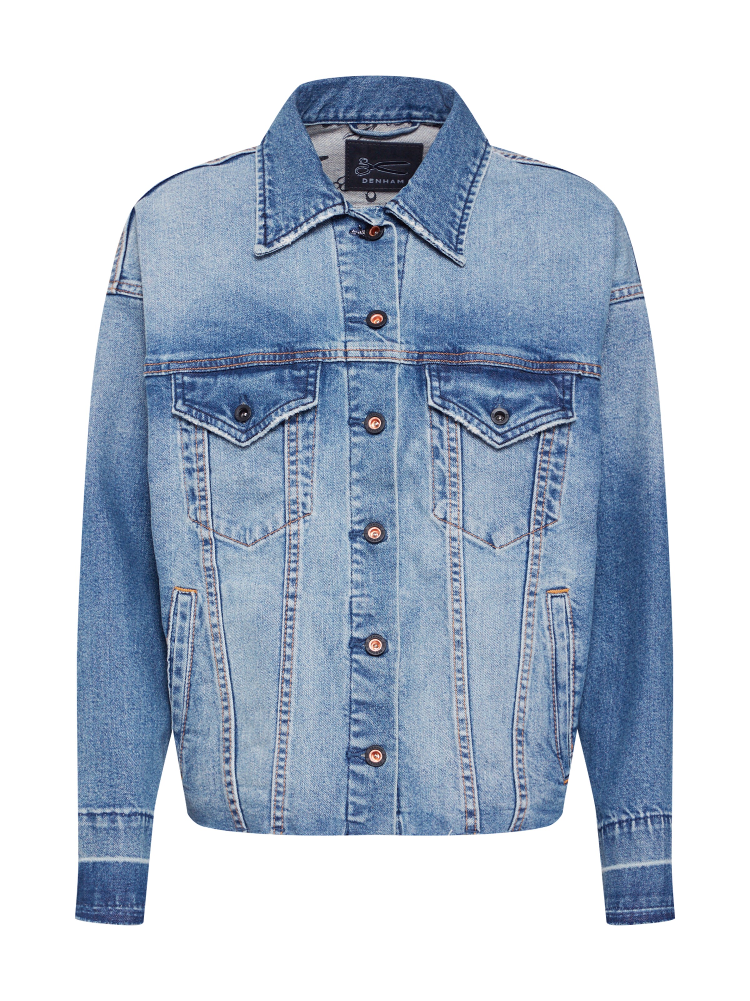 DENHAM - Tussenjas 'SEOUL CROP' in de kleur Blauw denim