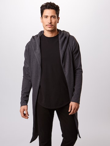 Urban Classics Zip-Up Hoodie in Grey: front