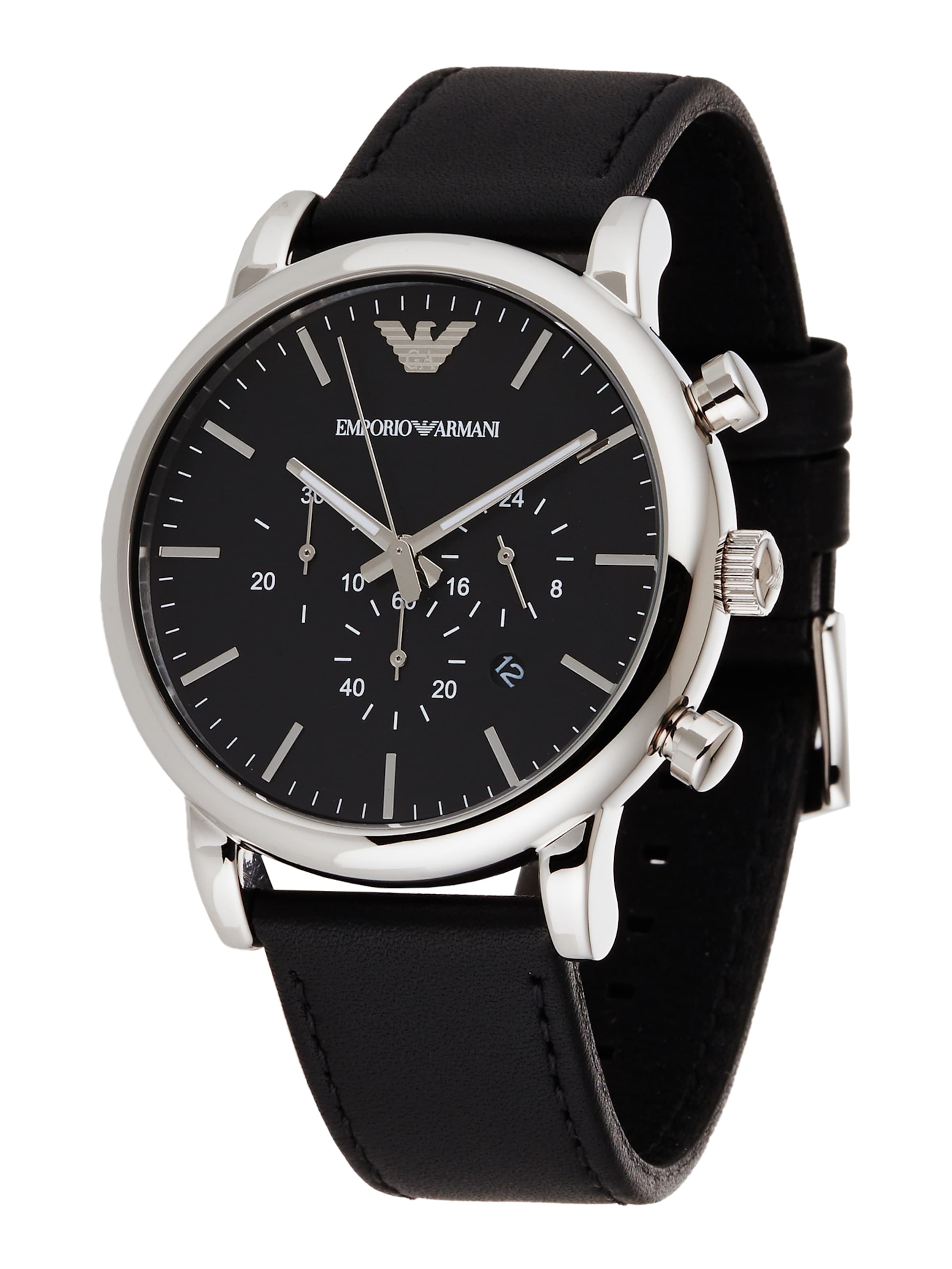 Emporio Armani Analogt ur 'AR1807' i sort: forside