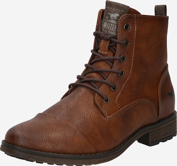 MUSTANG Lace-Up Ankle Boots in Brown: front