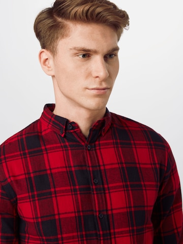 Regular fit Cămașă 'Check Shirt' de la Denim Project pe roșu