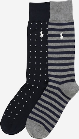 Polo Ralph Lauren Štandardný strih Ponožky 'COTTON-DOT STRIPE-CRW-2PK' - Modrá: predná strana