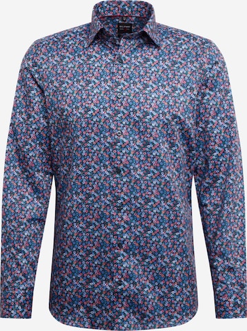 OLYMP Slim fit Button Up Shirt 'Level 5 City' in Blue: front