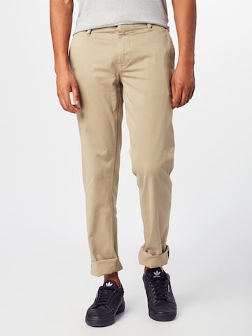 Regular Pantalon chino BOSS en beige : devant