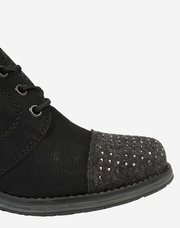 Rieker Lace-Up Ankle Boots in Black