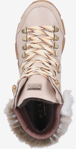 SCAPA Lace-Up Ankle Boots in Beige