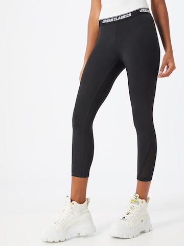 Urban Classics Skinny Leggings in Black: front