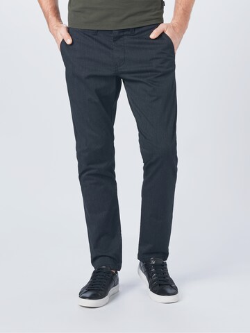 Coupe slim Pantalon chino 'Pristu CM Stripe' Matinique en noir : devant