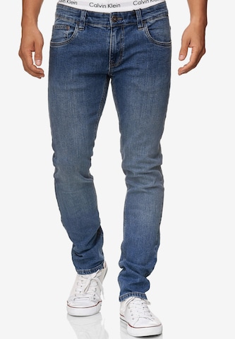 Coupe slim Jean 'Texas' INDICODE JEANS en bleu : devant