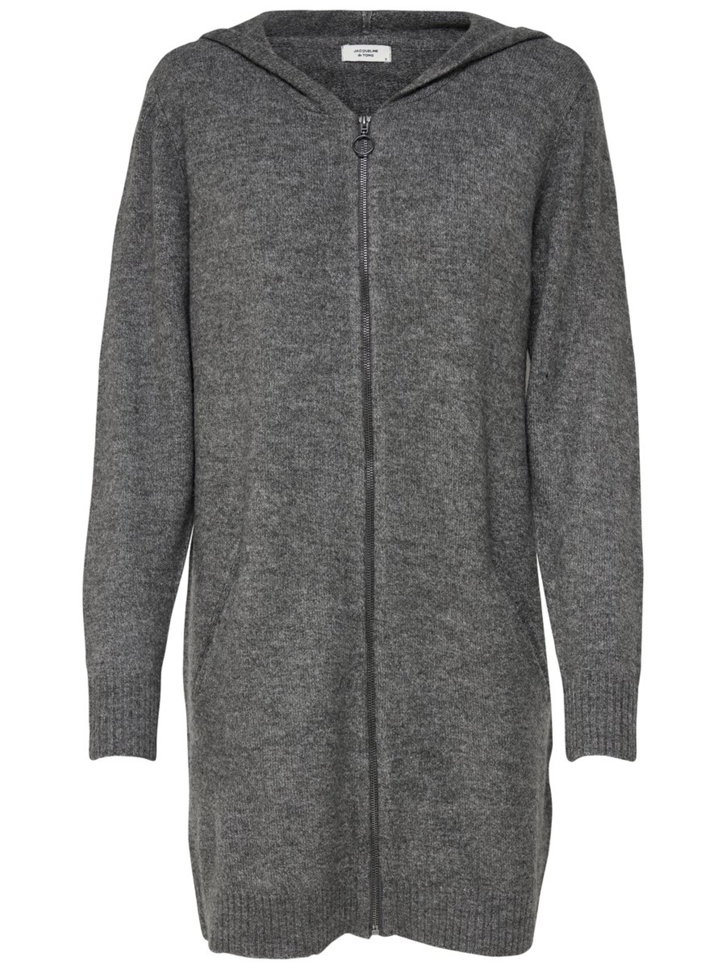 JACQUELINE de YONG - Gebreid vest in de kleur Grijs gemêleerd