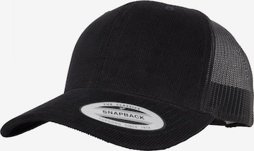 Cappello da baseball 'Corduroy Retro Trucker' di Flexfit in nero: frontale