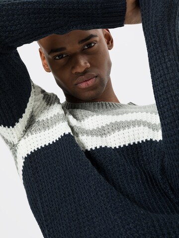 Pull-over 'onsLAZLO STRIPED CREW NECK KNIT' Only & Sons en bleu