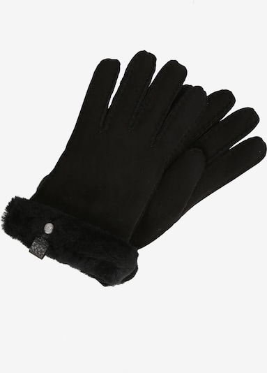UGG Full finger gloves 'Shorty Glove with leather trim' in Black, Item view