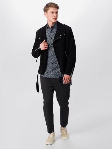 OLYMP Slim Fit Hemd 'Level 5 City' in Schwarz