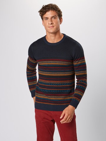 Lindbergh Svetr 'Jacquard knit' – modrá