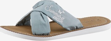 CITY WALK Mules in Blue: front