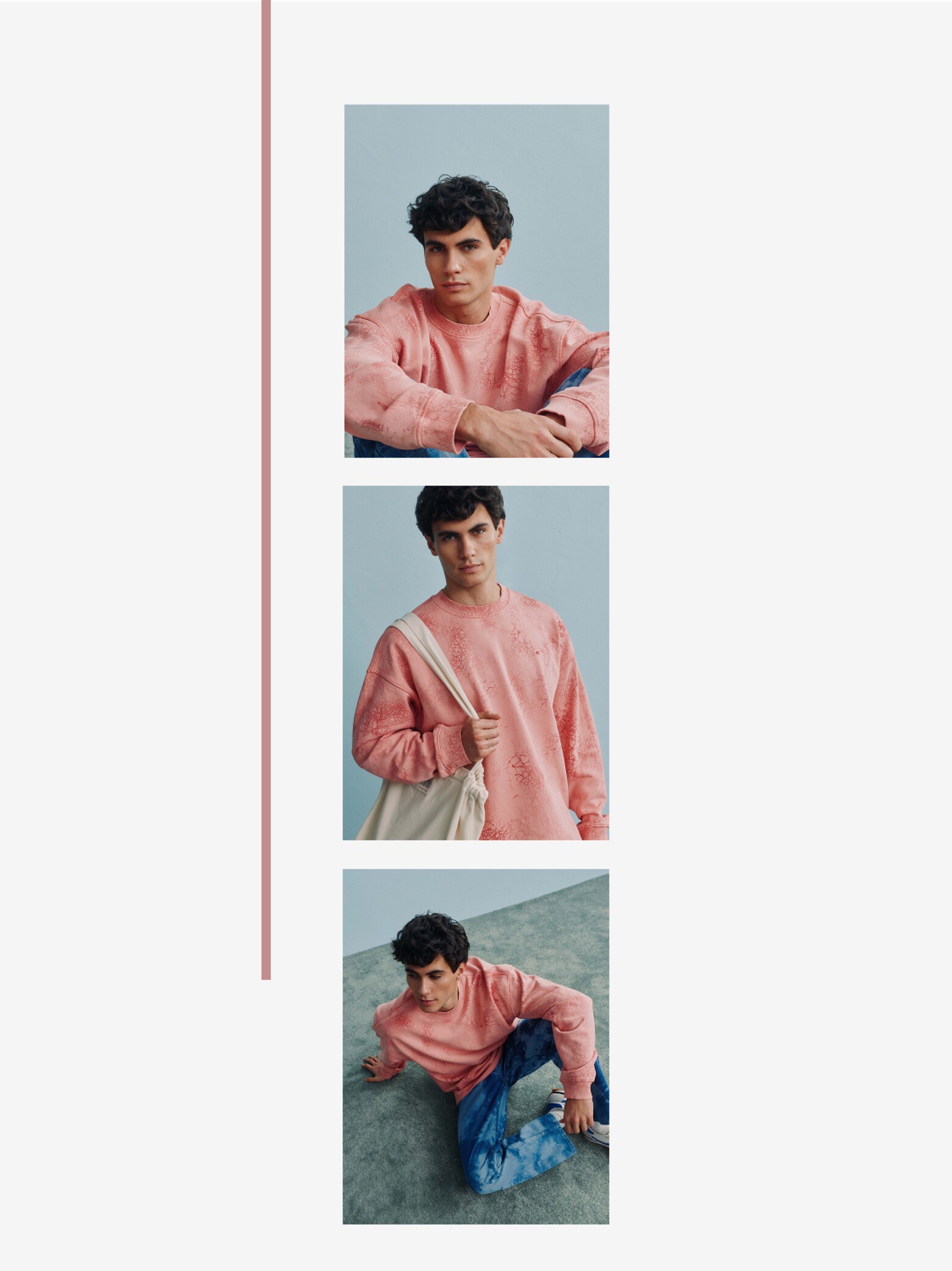 Diego Alvarez - Pink Sweater With Denim Trousers Look