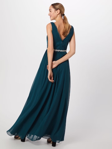 mascara - Vestido de noche 'LACE SHOULDER' en verde: atrás