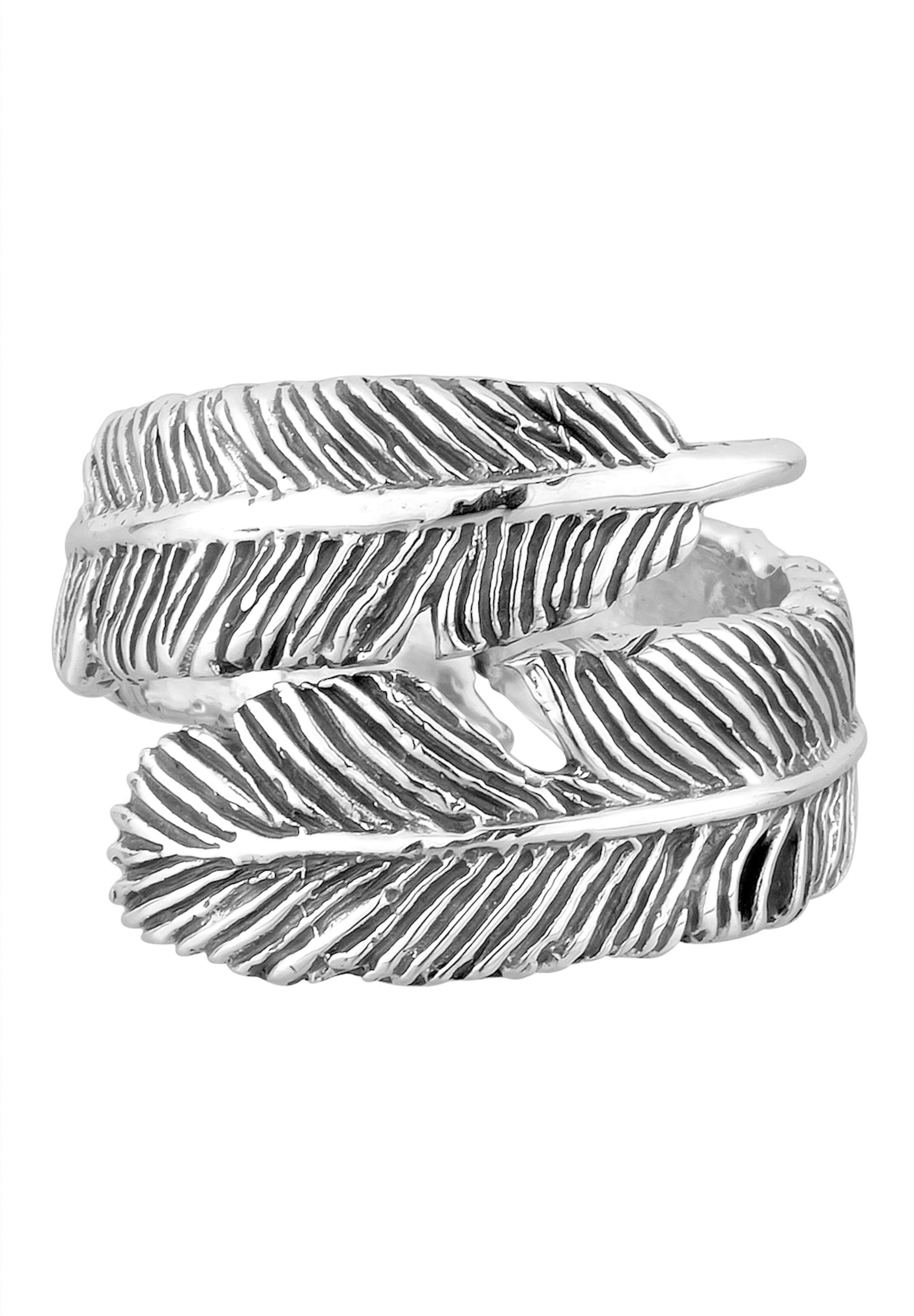 ELLI Ring 'Feder' in Black