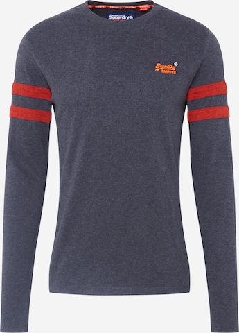 Superdry Shirt 'Softball Ringer' in Grijs: voorkant