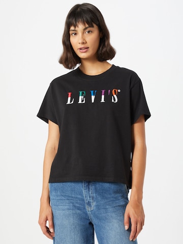 LEVI'S ® Shirt 'Graphic Varsity Tee' in Zwart: voorkant