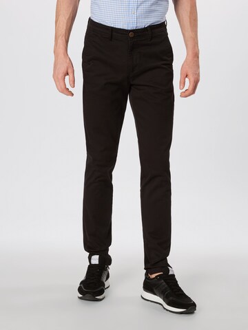 JACK & JONES Slim fit Chino trousers 'JJIMarco JJBowie' in Black: front