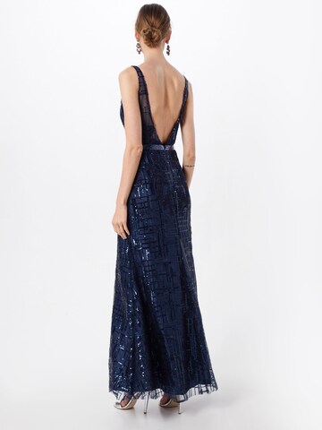 Unique Evening Dress in Blue: back