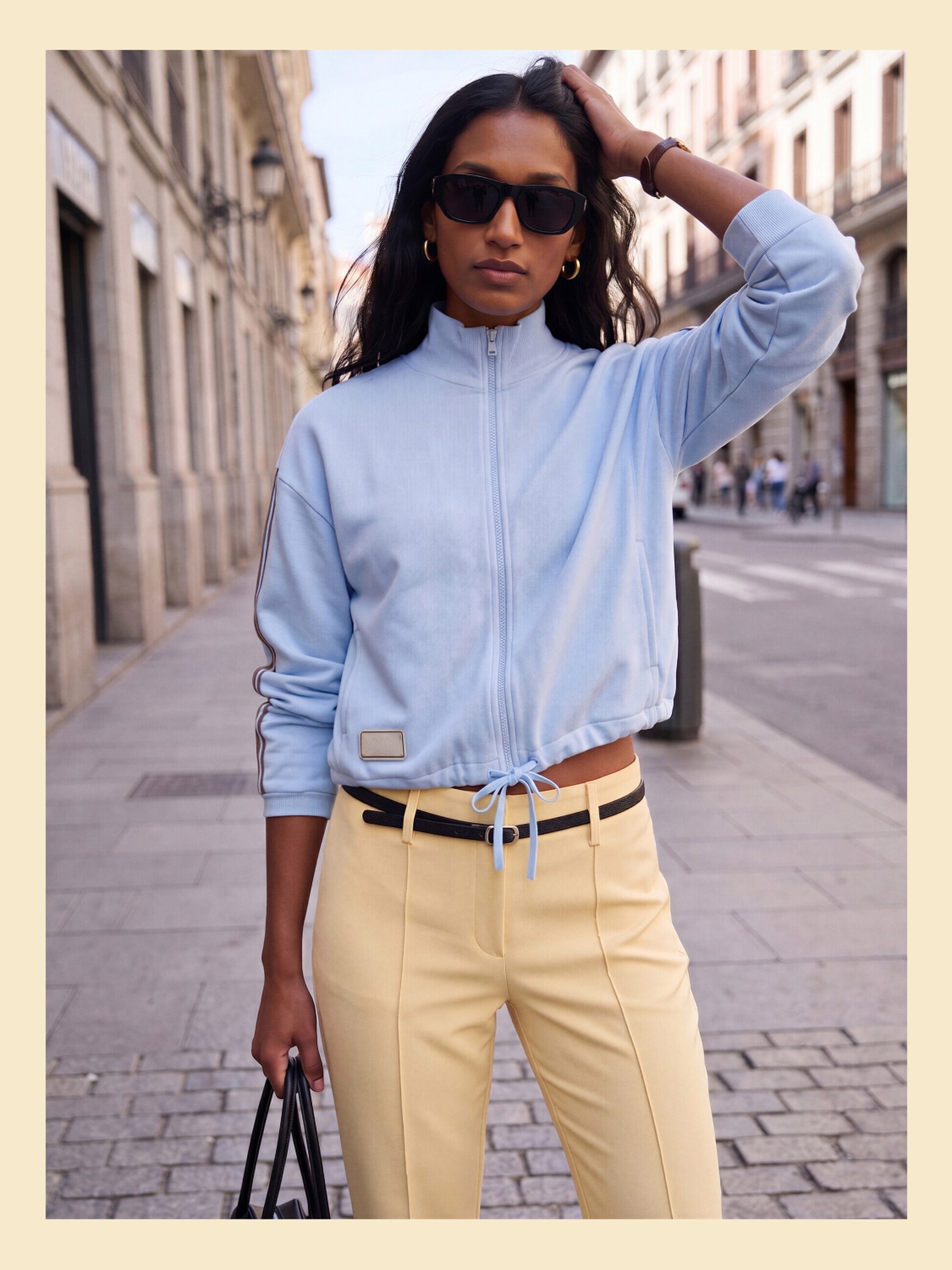 The AY Style Collective - Baby Blue Track Jacket Look