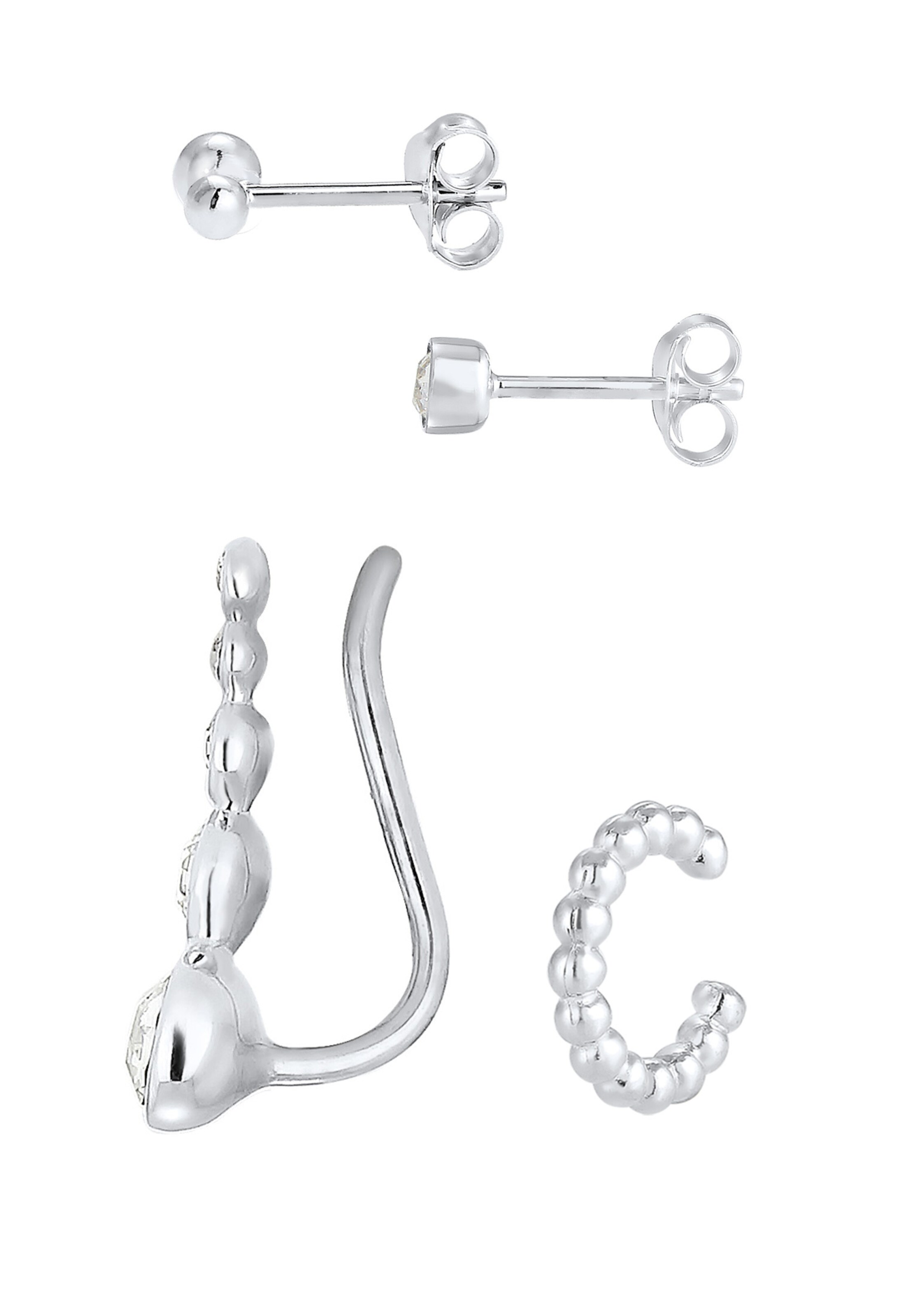 ELLI Oorbellen 'Ear Climber, Earcuff' in Zilver