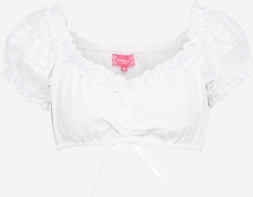 Blouse folklorique Krüger Madl en blanc : devant