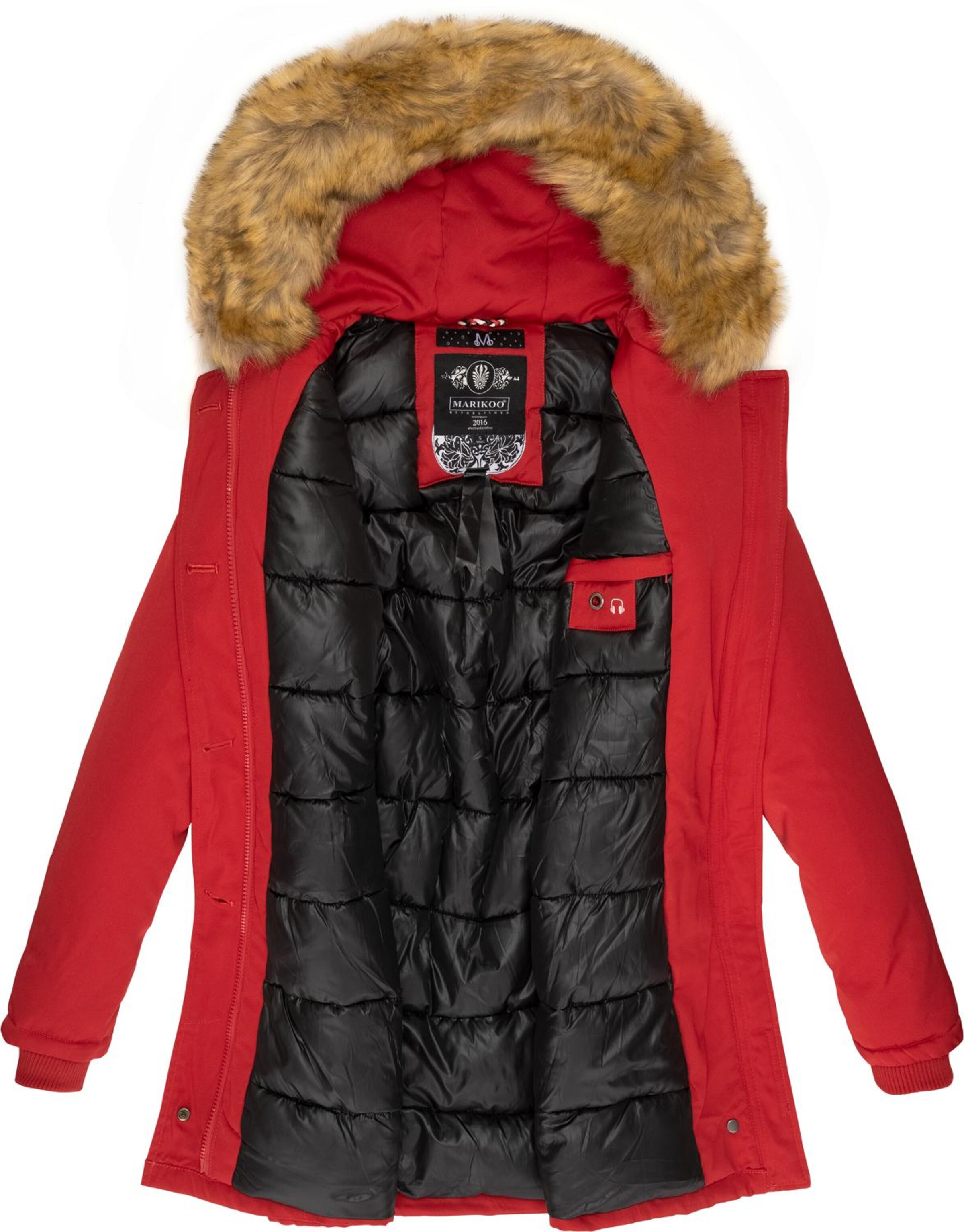 MARIKOO Winter parka 'Karmaa' in Red