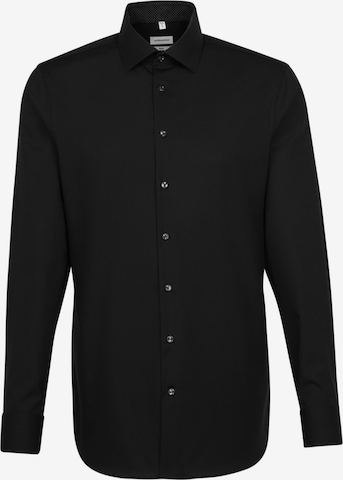 SEIDENSTICKER Regular fit Business Shirt in Black: front