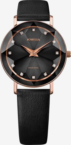 JOWISSA Quarzuhr 'Facet' Swiss Ladies Watch in Schwarz: predná strana