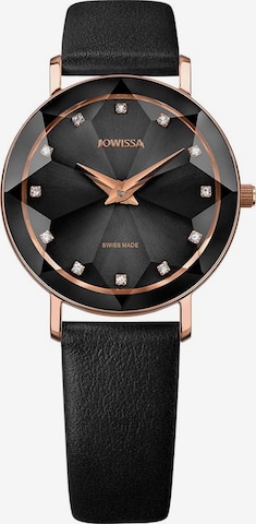 JOWISSA Quarzuhr 'Facet' Swiss Ladies Watch in Schwarz: predná strana