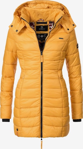 MARIKOO Winter coat 'Abendsternchen' in Yellow: front