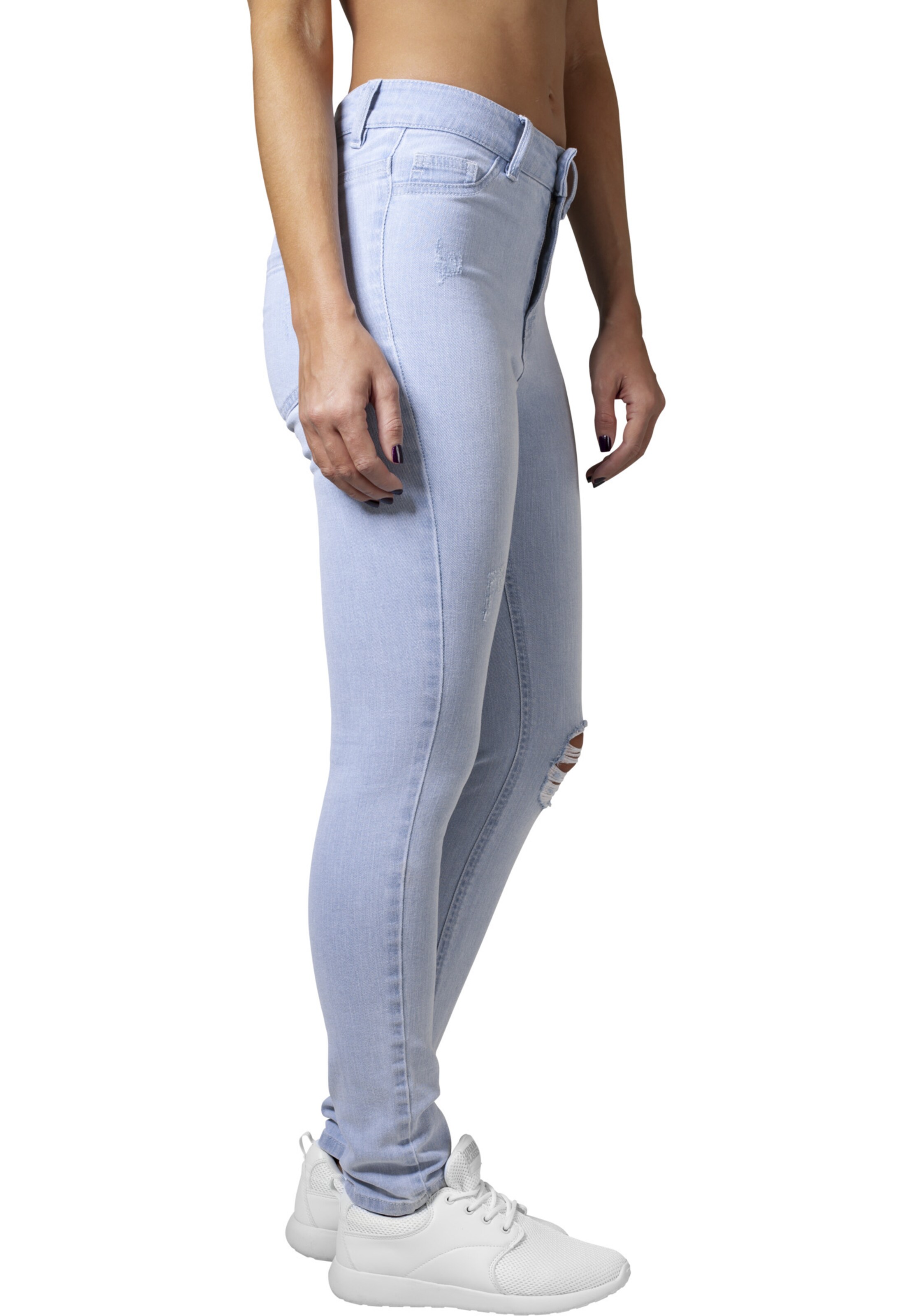 Urban Classics Skinny Džíny – modrá