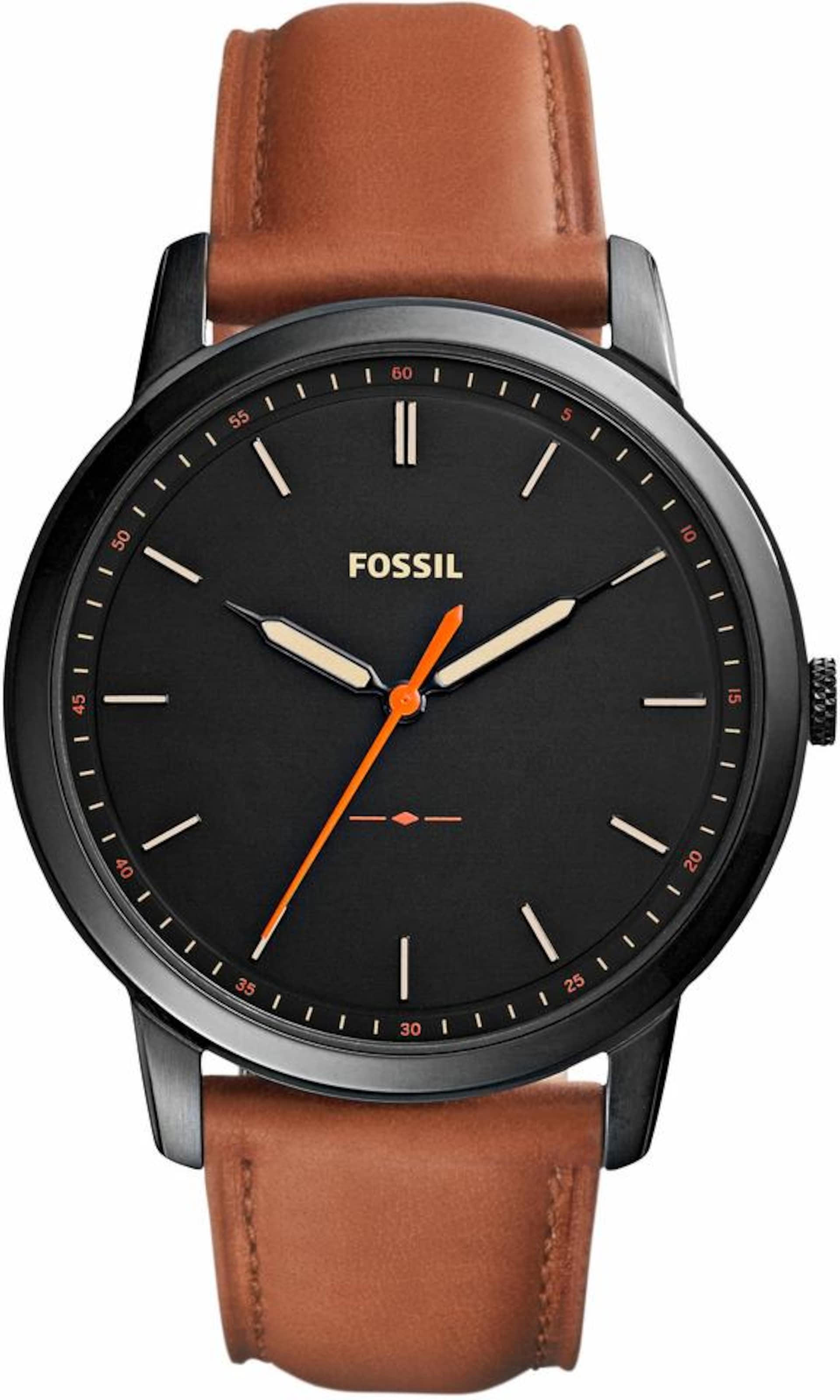 FOSSIL Quarzuhr 'THE MINIMALIST 3H' in Braun: Vorderseite