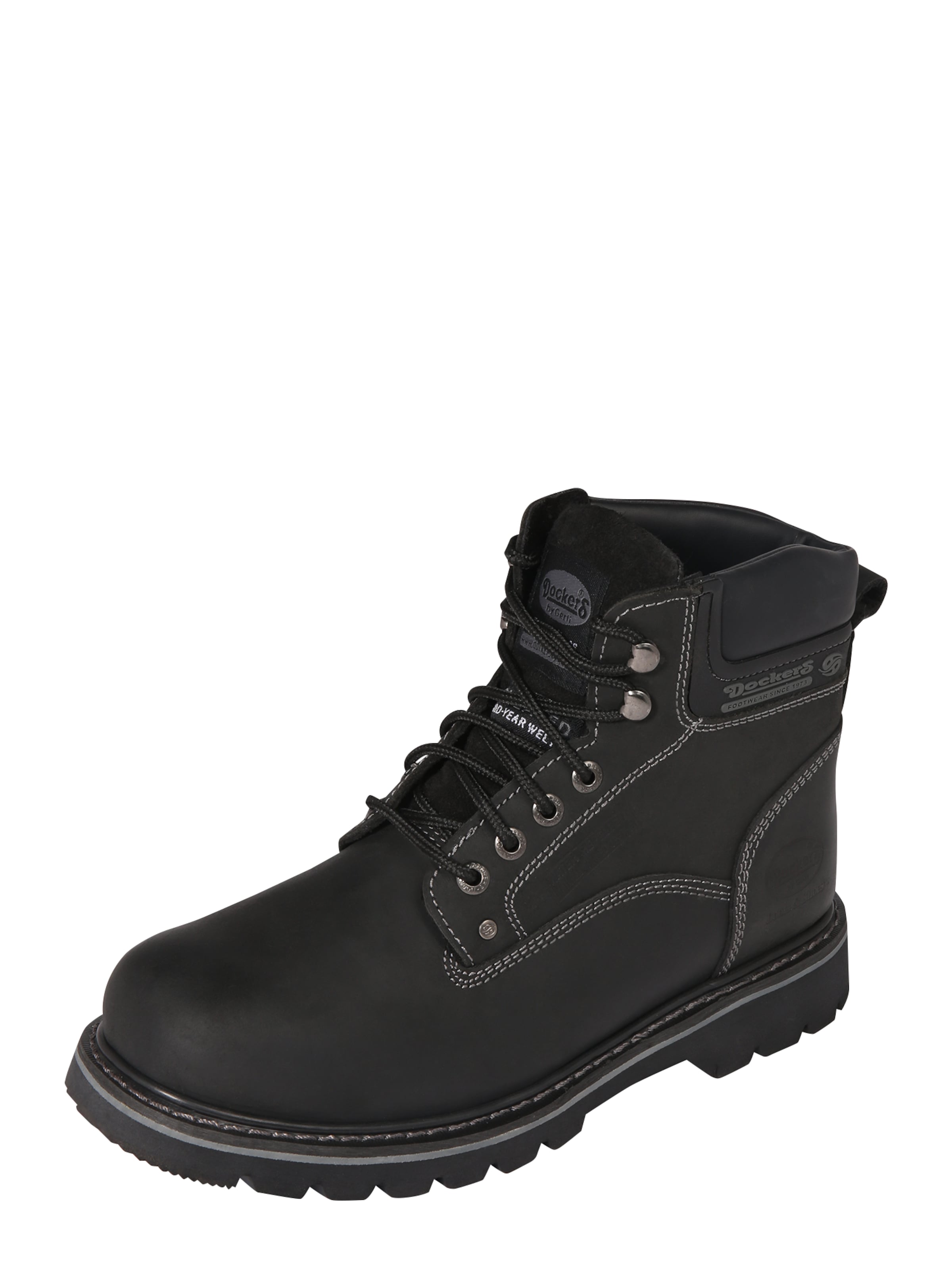 Boots stringati di Dockers by Gerli in nero: frontale