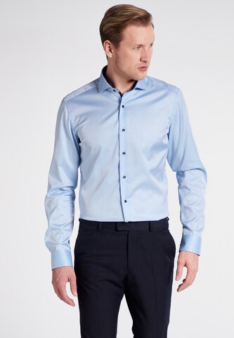 ETERNA Slim fit Overhemd in Blauw: voorkant