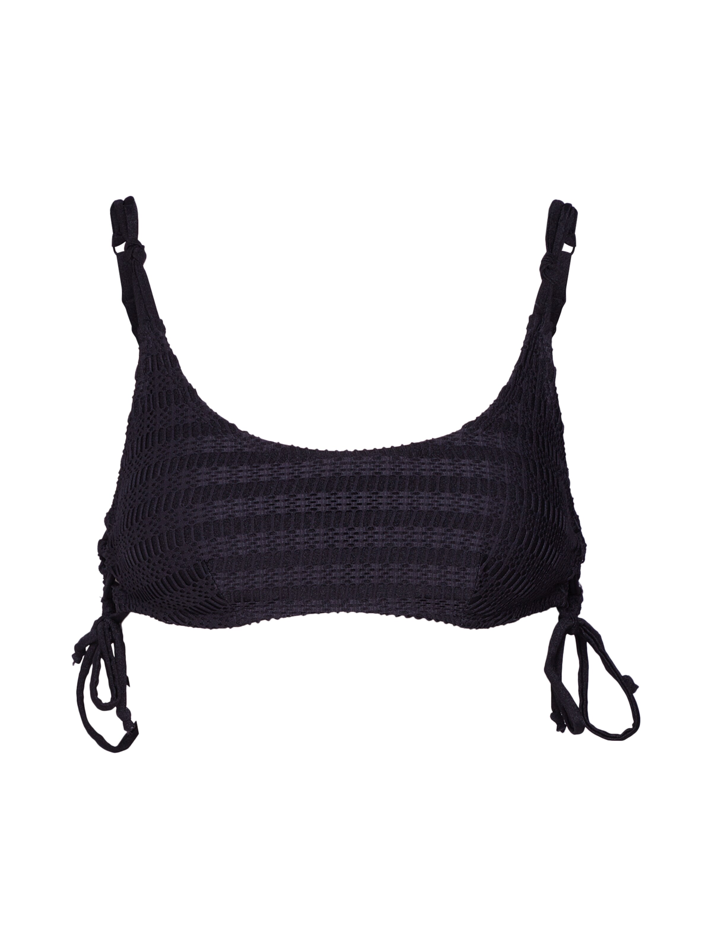 Hunkemöller - Bikinitop 'Tied Down Croptop' in de kleur Zwart