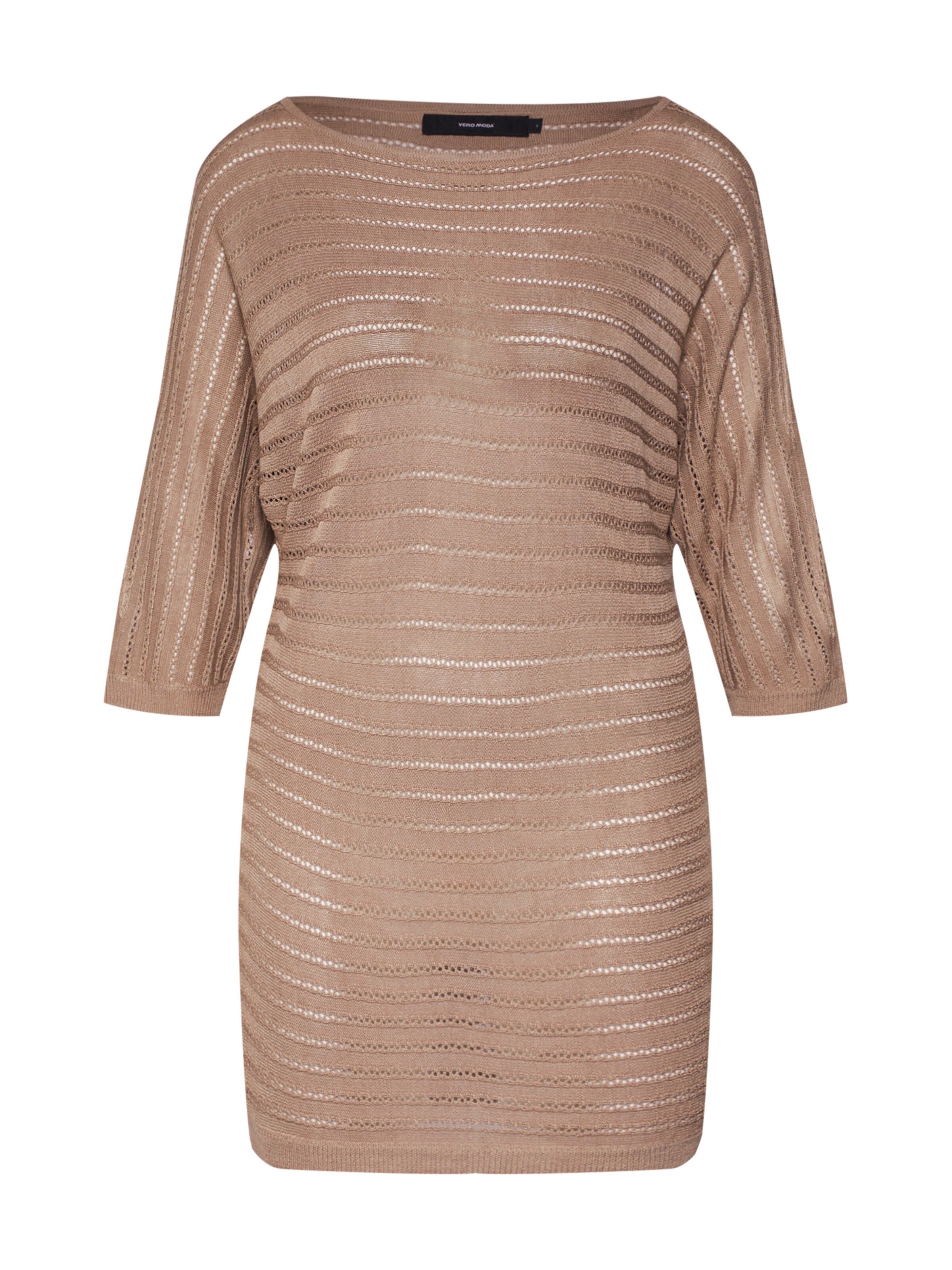 VERO MODA - Trui 'VMYOYO 3/4 BOATNECK LONG BLOUSE' in de kleur Donkerbeige