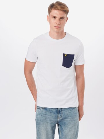Lyle & Scott Shirt 'Contrast Pocket' in Wit: voorkant