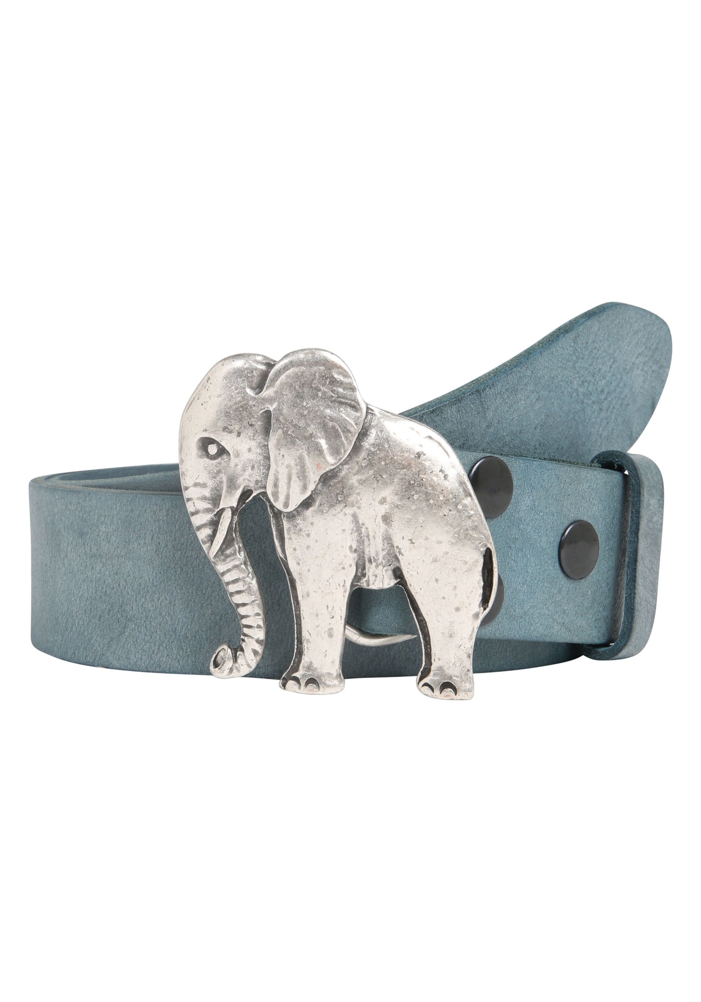 RETTUNGSRING by showroom 019° Gürtel 'Elefanten' in Blau: Vorderseite