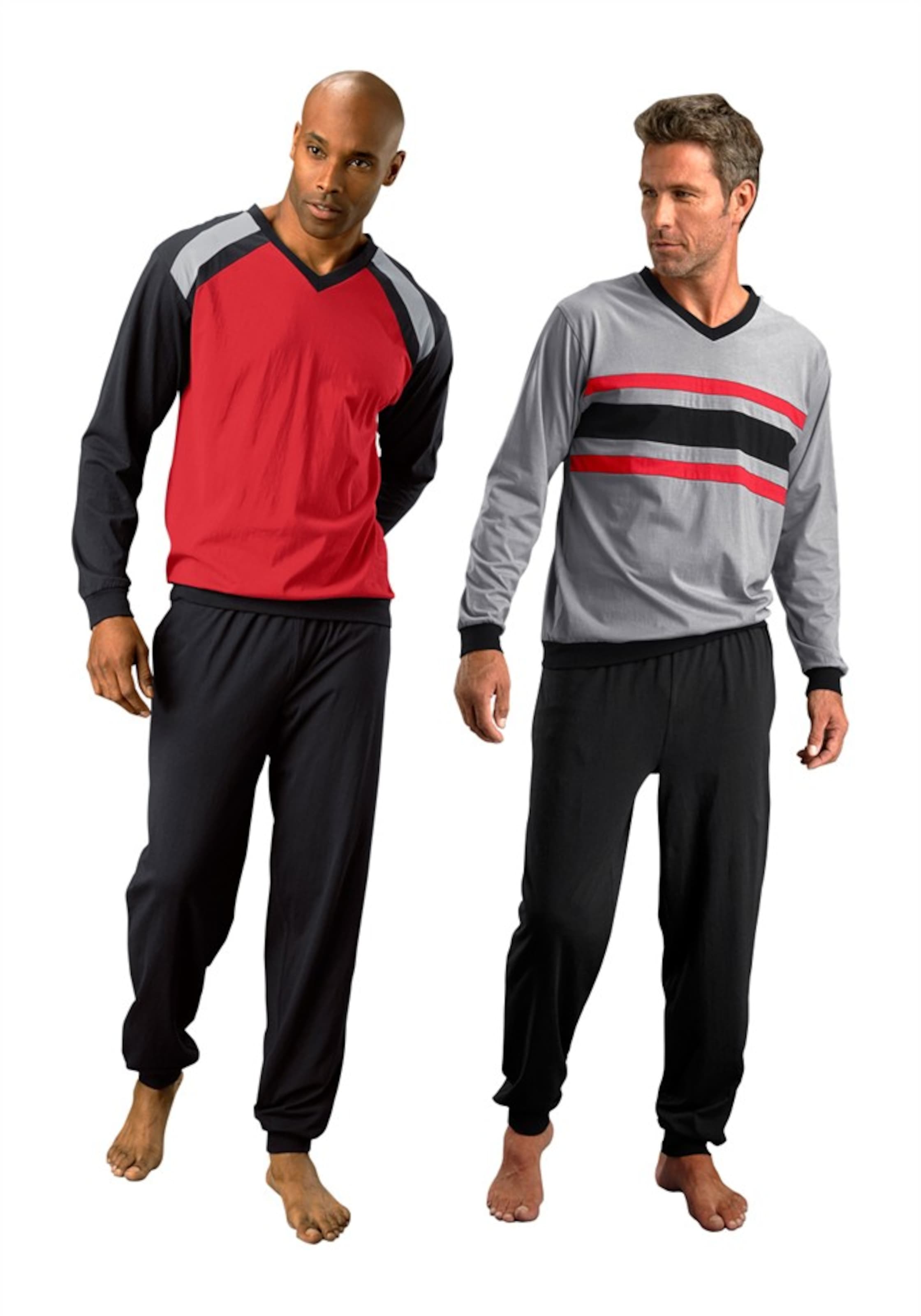 LE JOGGER Pyjama in Schwarz: Vorderseite